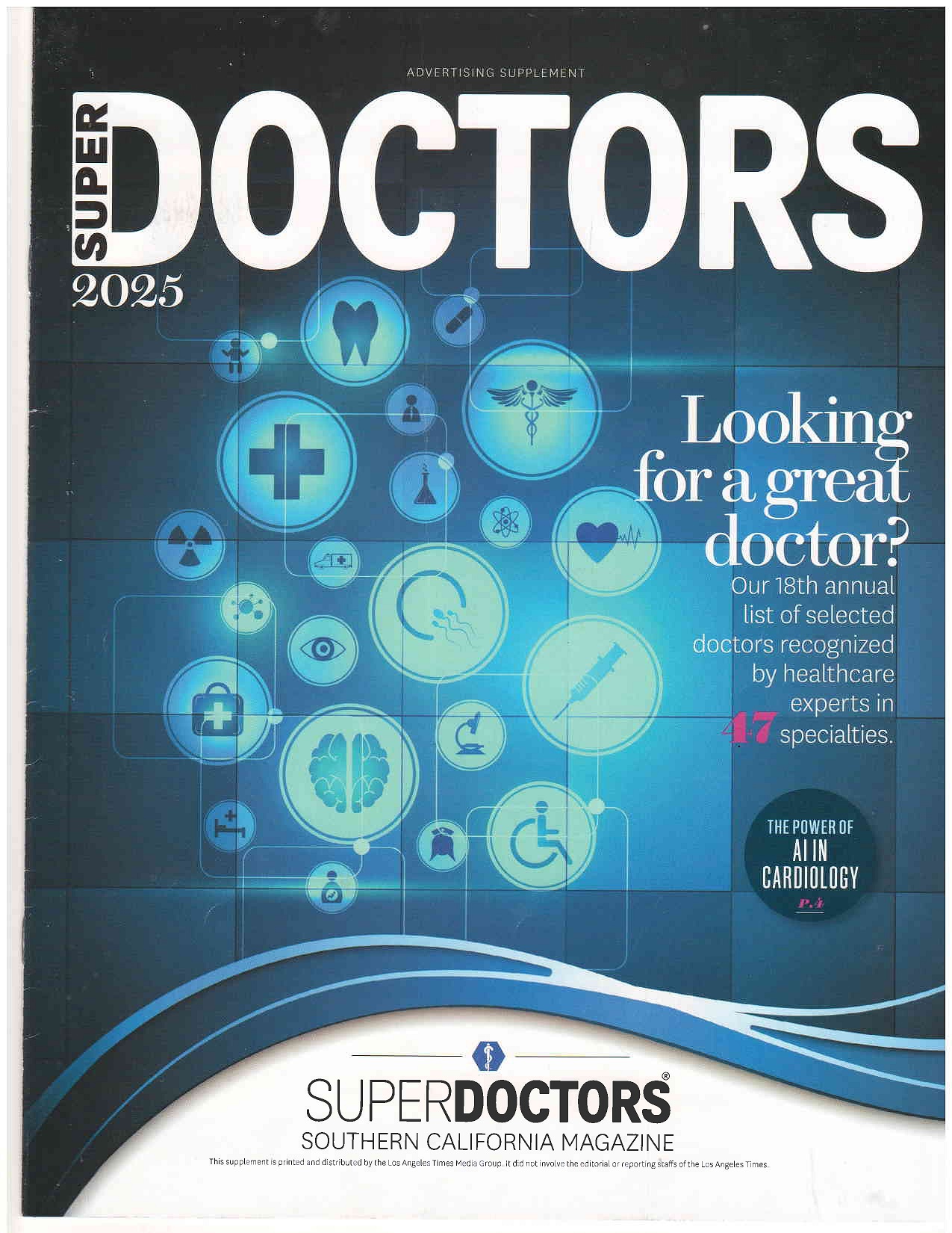 Super Doctors Southern California magazine cover featuring Dr. Boris Zaks